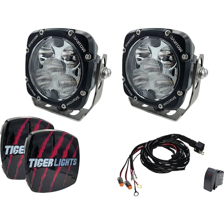 Tiger Lights Dual LED 4" Mojave Light Kit 5" Height, 12-24 Volt, 50 Watt, 5" Width; TLM4-KIT